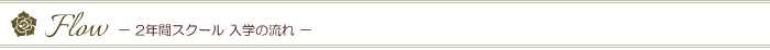 Flow　－2年間スクール 入学の流れ－